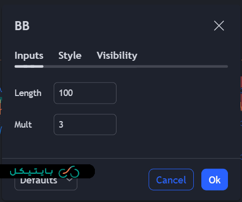 ورودی های بهینه اندیکاتور بولینگرباند
