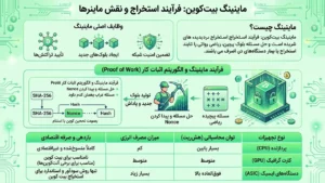 ماینینگ بیت کوین: فرآیند استخراج و نقش ماینرها