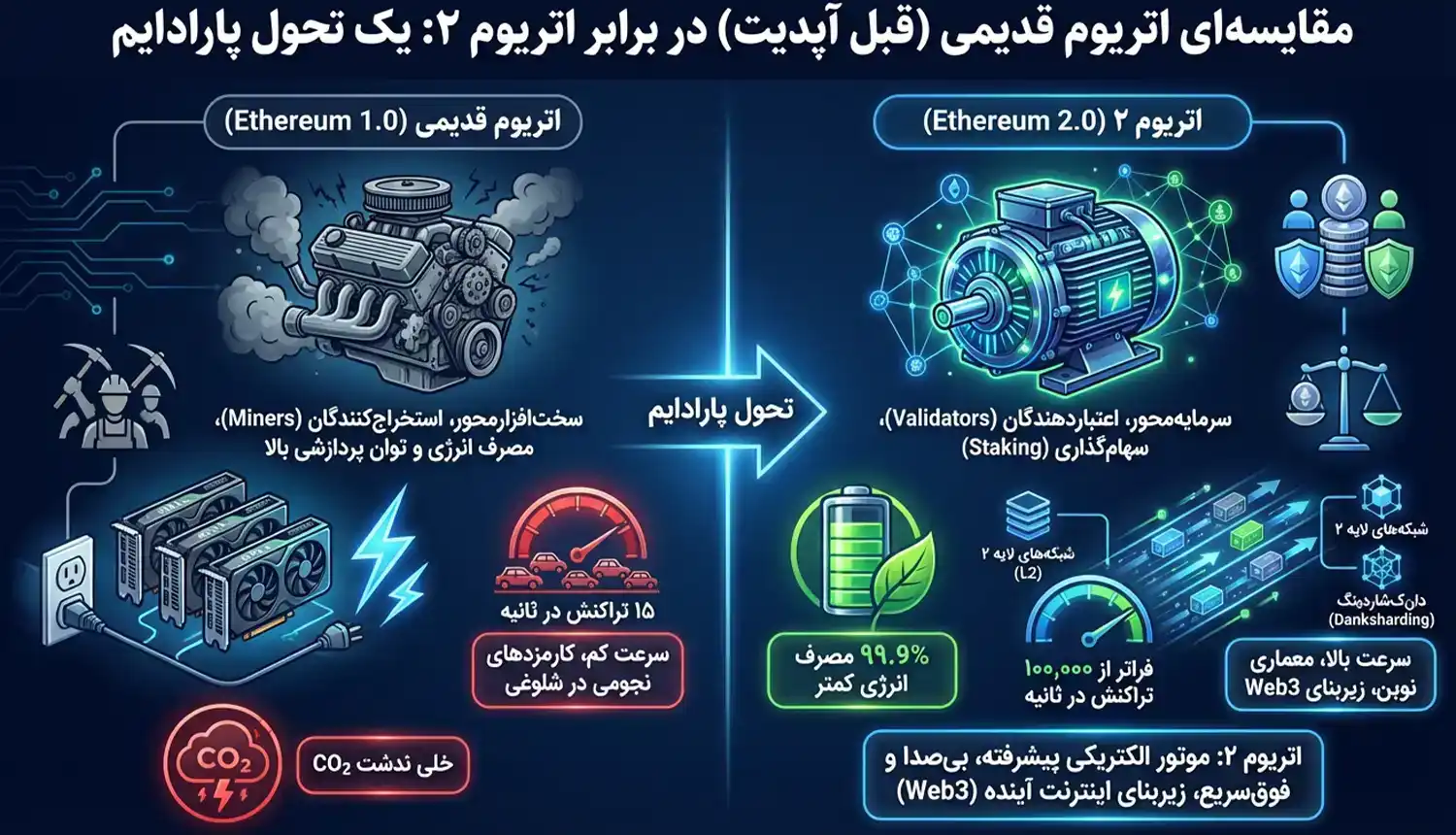 مقایسه ی اتریوم قدیمی (قبل آپدیت) در برابر اتریوم ۲