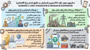 سناریوی سوم: رکود خاکستری و فرسایش در تعلیق (مدل برزخ اقتصادی)