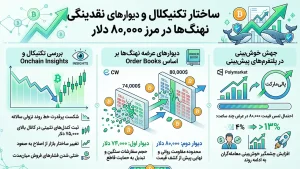 ساختار تکنیکال و دیوارهای نقدینگی نهنگ‌ها در مرز ۸۰,۰۰۰ دلار
