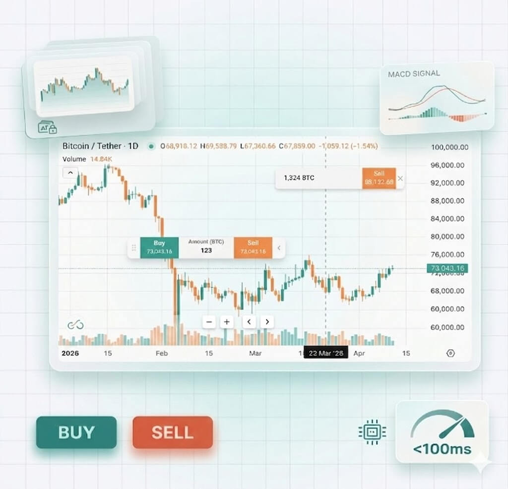 چارت پیشرفته بایتیکل - معامله آسان و یکپارچه