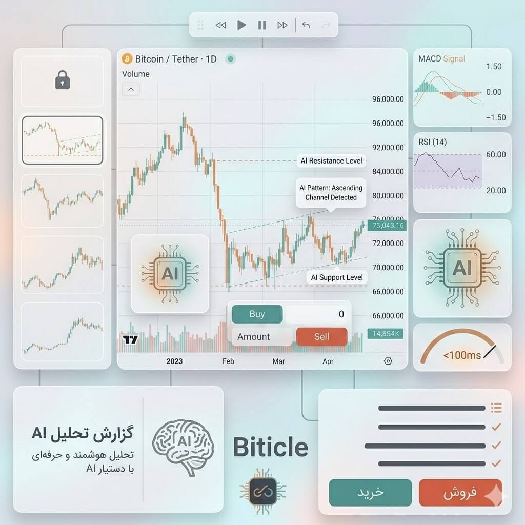 چارت پیشرفته بایتیکل - دستیار هوش مصنوعی و ابزارهای اختصاصی